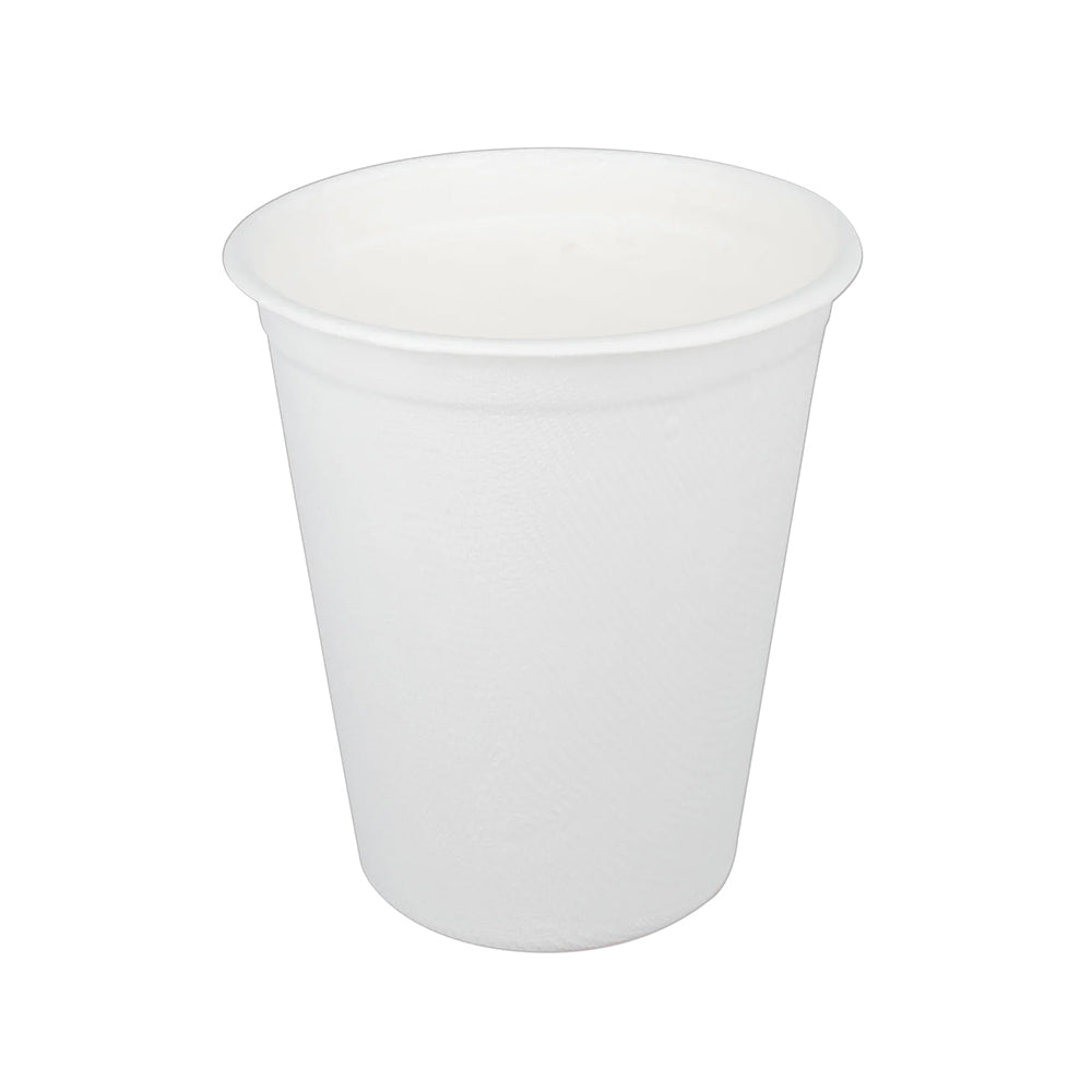 Zuckerrohr Becher 300ml - Ø 90mm Trinkbecher - Zuckerrohr Einweg Becher Bagasse